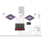 Distribuitor/Colector pentru 3 grupuri de pompare