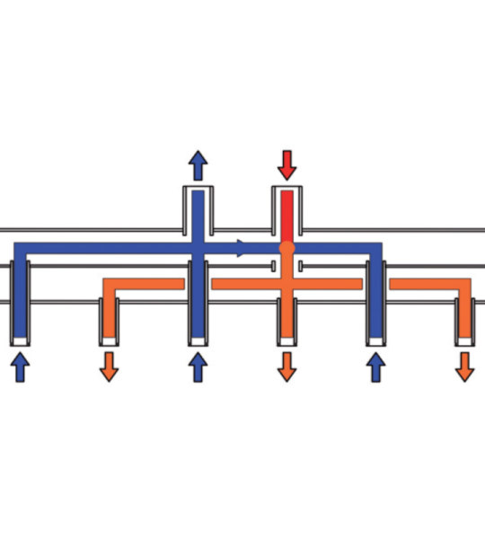 Distribuitor/Colector pentru 3 grupuri de pompare