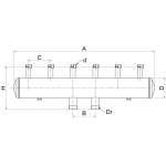 Distribuitor/Colector pentru 3 grupuri de pompare